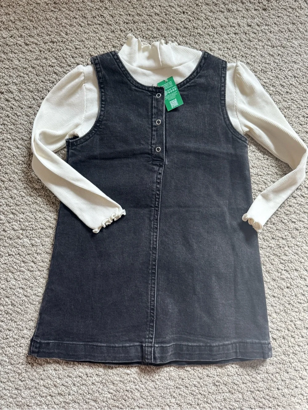 BNWT Black Heart Pinafore Dress